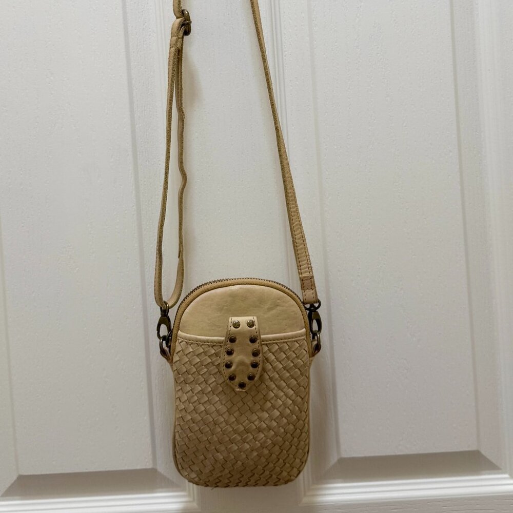 Vilenca Holland For Anthropologie Small Woven Leather Crossbody Phone Bag Boho